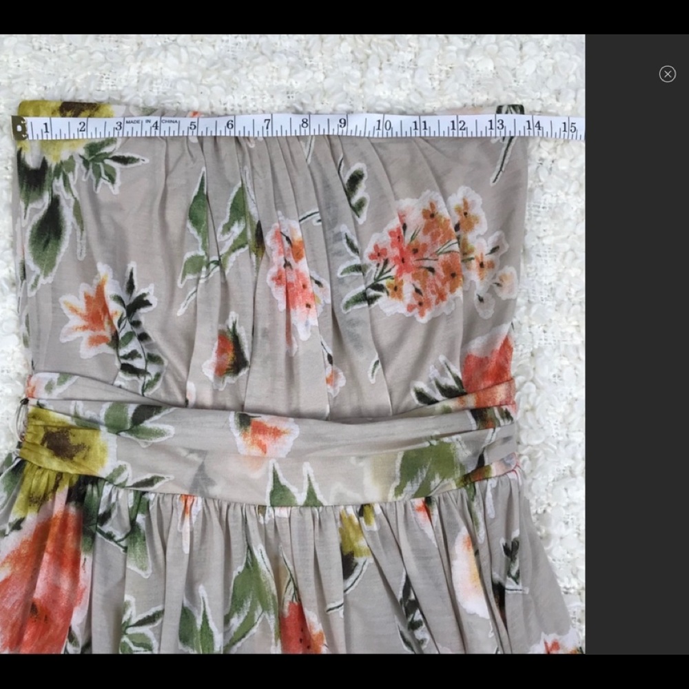 Mango Suit Floral Strapless Dress small - Picture 4 of 10